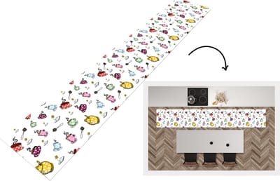 Keukenloper - Loper keuken - Thee - Patronen - Kopjes - 300x50 cm - Keukenloper vinyl