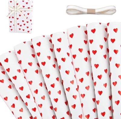 Cadeaupapier voor Valentijnsdag, Bruiloften, Verjaardagen en Moederdag - 8 Vellen van 50 x 70 cm met Diverse Ontwerpen