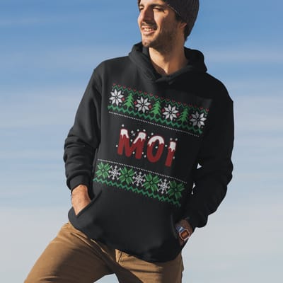 Drenthe Kerst Hoodie Zwart Moi - Maat XS - Uniseks Fit - Kerstkleding Voor Dames & Heren