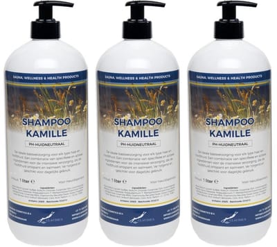 Shampoo Kamille - 1 liter - 3 Stuks - met pompen - Voordeelverpakking - Haarverzorging