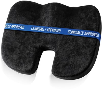 Heevli® Stuitkussen – Wigkussen – Ergonomisch Zitkussen – Donut Ringkussen– Traagschuim – Drukverlagend zitkussen– Stuitje – Decubitus – Zitkussen – Stuitbeen kussen – Memory foam zitkussen