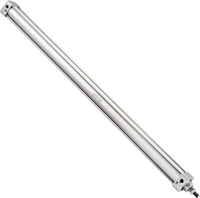 Pneumatische Cilinder - Luchtcilinder Dubbelwerkend - Industriële Automatisering - Enkele Staaf - 40mm Boring 800mm Slag - Zilverkleurig
