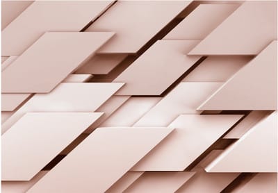 Fotobehangkoning - Behang - Vliesbehang - Fotobehang 3D Geometrische Vormen - Think Pink - 300 x 210 cm