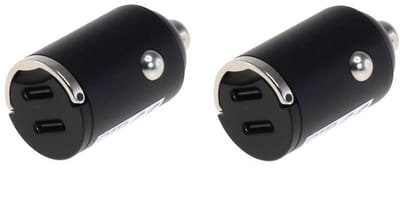 2 stuks OneOne auto snellader met 2 poorten. USB A en USB C poort. 40W (2x 20 Watt) lader. Autolader adapter past op Apple iPhone 15, iPhone 15 Plus, 15 Pro, 15 Pro Max, iPhone 16, 16 Plus, 16 Pro, iPhone 17, 17 Air, 17 Pro, 17 Ultra