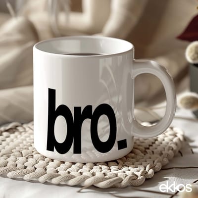 Ekkos Bro. Koffiemok - Cadeau voor Broer / Vriend - Wit Oor - 325ml - Grappige Mok