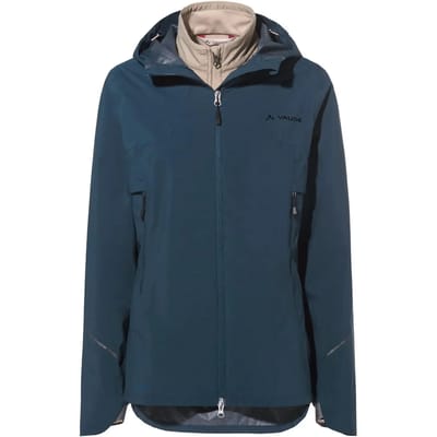 VAUDE Women's Yaras 3in1 Jacket, 3in1 Jas, Regenjas, fietskleding, met kap, Hardshell Jas, Regenjas, waterdicht, Dames, Fietsjack