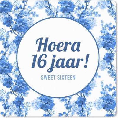 Muismat 20x20 cm - Mousepad Jubileum - 16 Jaar - Quote - Muismatten