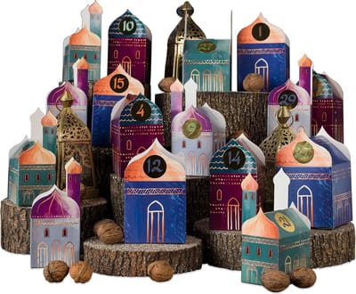 Famanu – Ramadan kalender om te knutselen en te vullen - huisjes set - 30 kleurrijke vouwdozen om op te zetten en te versieren
