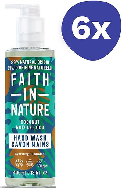 Faith in Nature Handzeep Kokosnoot (6x 400ml)