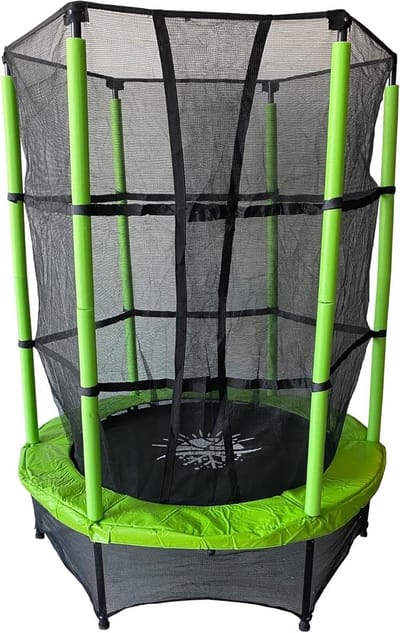 Kinder Trampoline - Veiligheidsnet Trampoline - Buiten Spelen - Snel Monteren - Ø140 x 180cm - Groen