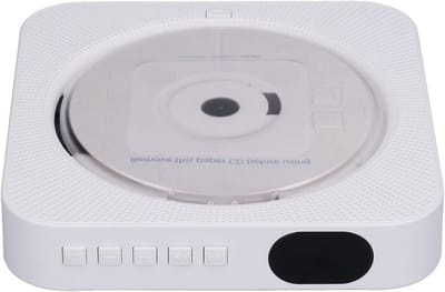 Draagbare CD-speler - Muziekspeler Wandmontage - Muziek Luisteren - Ingebouwde Basluidspreker - 18x18x7 cm - Wit
