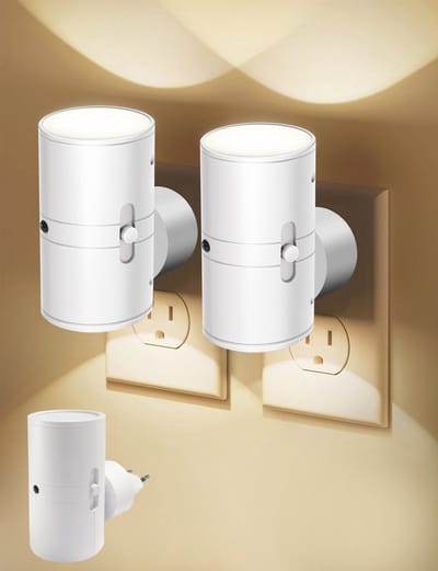 Nachtlampje - Nachtlampje kinderen - Tafellamp slaapkamer - Night Light Plug in Wall - Plug in Night Light for Hallway - LED Nightlight with Dusk to Dawn Sensor - 3000K Warm White -Dimmable - Nightlight for Bathroom Bedroom Toddler - 2 Pack