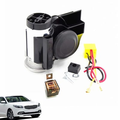 Dailygoody - Auto luchthoorn - 135DB luchthoorn - Super luid geluid - Chroom - Elektrische pomp sirene - Geschikt voor 12V voertuigen - Slakken hoorn