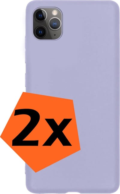 Hoes - 2 Stuks - Geschikt voor Apple iPhone 11 Pro - Sterk & Shockproof - Case Siliconen - Back Cover - Telefoon Hoes - Lila