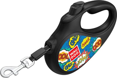 WAUDOG Rollijn / Hondenlijn - Tape - WoW - Maat: L - Lengte: 5 meter - Geschikt voor honden tot maximaal 50 kg.