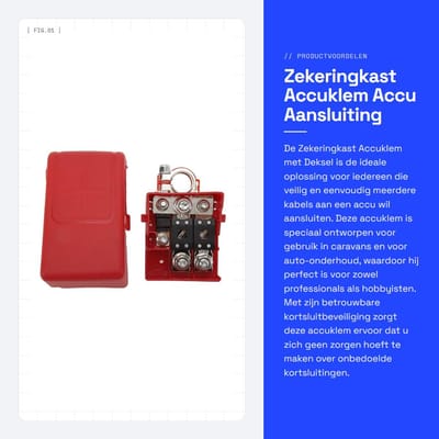 Dailygoods - Zekeringkast Accuklem - Accu Aansluiting - Kortsluitbeveiliging - Compact - Auto-onderhoud - Voor Caravans en Auto's - 32V 400A