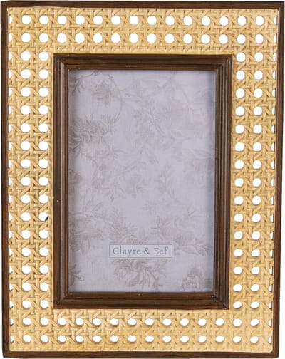 Clayre & Eef Fotolijst 10x15 cm Bruin Beige Polyresin