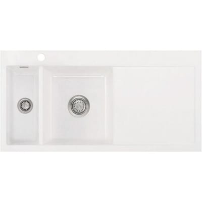 Systemceram Keradomo Mera 100 F sink left for flush installation with manual override, incl. tap hole 557701-12
