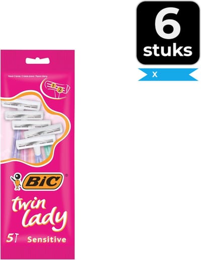 BIC Twin Lady - 5 stuks - Wegwerpscheermesjes - Voordeelverpakking 6 stuks