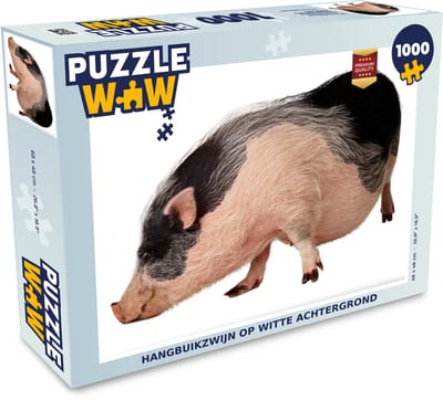 Puzzel Hangbuikzwijn - Wit - Dieren - Legpuzzel - Puzzel 1000 stukjes volwassenen