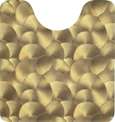 WC mat met uitsparing 55x60 cm - Antislip - Modern - Cirkel - Goud - Toiletmat met uitsnijding - Vloermat - Douchemat - Toilet tapijt - Toiletmatten