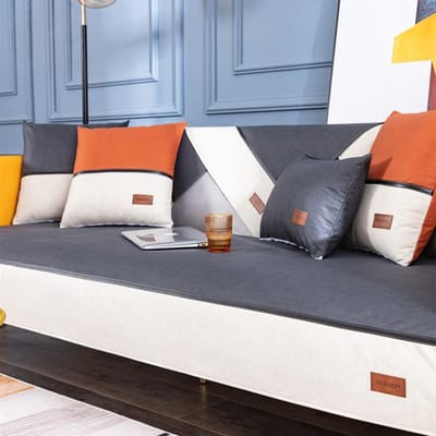 Waterdichte Tech Stof Bankhoes Universeel Anti-Kras Anti-Woonkamer Bankkussenhoes Anti-Slip Meubelbescherming 30x50 Pillowcase1 donkergrijze kleur