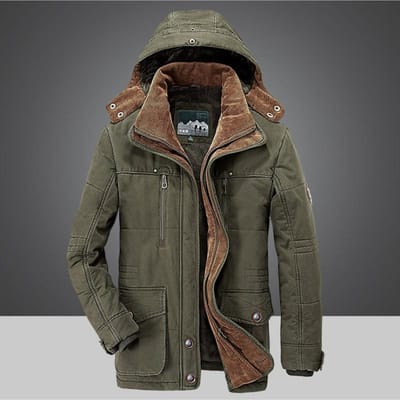 Herenkatoen Gevoerde Kleding Winter Lange Fluweel Verdikte Katoen Gevoerde Kleding Heren Middelbare Leeftijd en Jong Vrijetijd Winddicht Warm Katoen Gevoerde Jassen 6XL