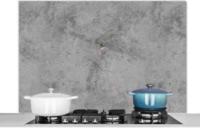 Spatscherm keuken 120x80 cm - Kookplaat achterwand Beton - Grijs - Patronen - Muurbeschermer - Spatwand fornuis - Hoogwaardig aluminium