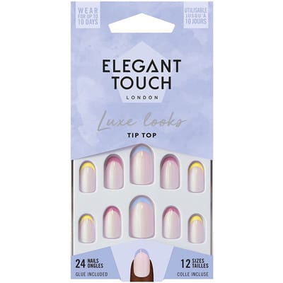 Luxe Looks Nails With Glue Oval Limited Ed #tip Top