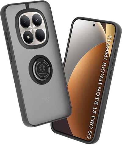 Hoesje geschikt voor Xiaomi Redmi Note 15 Pro 5G - Techsuit Glinth Back Cover met ring en magneet - Zwart