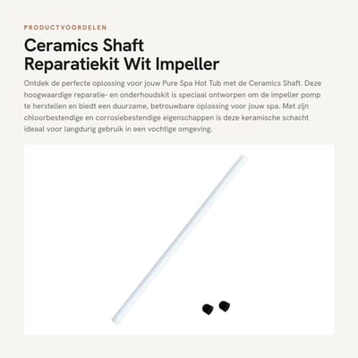 Dailygoods- Keramische Schacht - Reparatie- en Onderhoudskit - Impeller Shaft - Chloorbestendig - Corrosiebestendig - Eenvoudig te Monteren - Diepte 1/8 - Pompas
