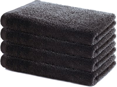 Lavea® Set van 4 Douchelaken 60x120 cm – Zachte en Absorberende Badhanddoeken – 100% Katoen – Oeko-TEX 100 – met Badstofstructuur – Wasbaar op 60°C – voor Badkamer, Fitness en Spa – Antraciet