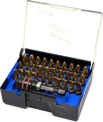 KWB bitset 31 delig - Pozidriv, Phillips, Sleufkop + Bithouder - Titan - Professionele kwaliteit - 164100