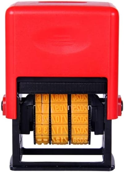D-4 Type Date Coding Machine Manual Date Printing Machine Coding Printing Machine Adjustable Date Printing Machine for Date Printing (Red & Black)