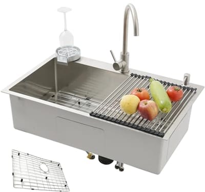 Dailygoods - Roestvrij Stalen Keuken Spoelbak 70 x 50 cm - Multifunctionele Handgemaakte Gootsteen met Accessoires