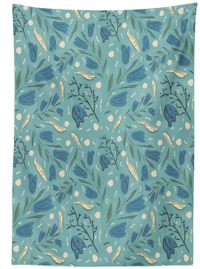 ABAKUHAUS Tafelkleed 140x240 cm – Satijn Seafoam/Nachtblauw ivoor
