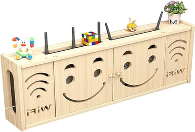 Router Opbergdoos - Wifi Plank - Ruimte Ordenen - Massief Hout - 71 x 28 cm - Houtkleur