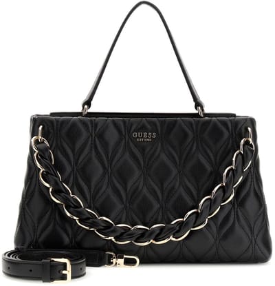 GUESS schoudertas handtas Maxine 2 Comp. Satchel Black zwart