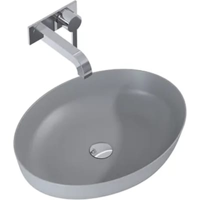 Elita Waskom Badkamer Rika - Keramiek - Ovaal - Lichtgrijs - 52cm