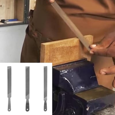 Metaalvijl Enkel - Handrasp Plat - Hout Bewerken - Ergonomisch Handvat - 20 cm - Zilver
