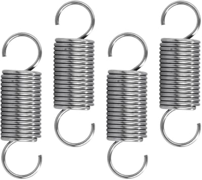 Trekveren met haak - Spanveer verlenging - Bevestigen en spannen - Roestvrij staal 304 - 4 stuks 40mm - Zilverkleurig