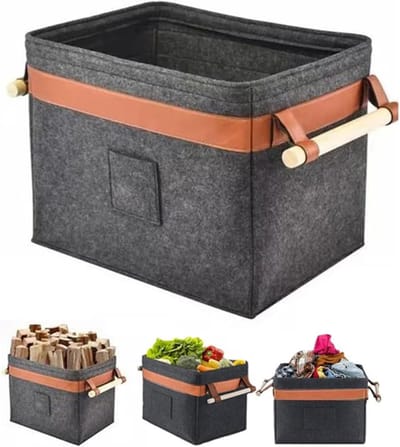 Brandhout Drager - Vilten Mand - Haardhout Opslag - Grote Capaciteit - 45x32x40 cm - Multicolor