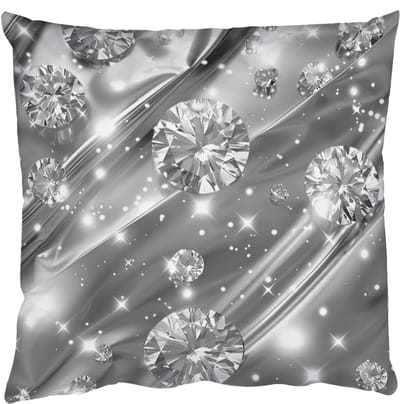 Sierkussens - Kussentjes Woonkamer - 50x50 cm - Abstract - Diamant - Luxe - Modern - Zilver