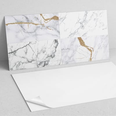 Coloray Wandpanelen Zelfklevend - Marmerpatronen met aderen PVC Wandpaneel - 100 cm x 50 cm - Wit Wandbekleding Zelfklevend - 1 stuk - Texturen Wandpanelen Zelfklevend - Wandbord Keuken - Wandpaneel Badkamer