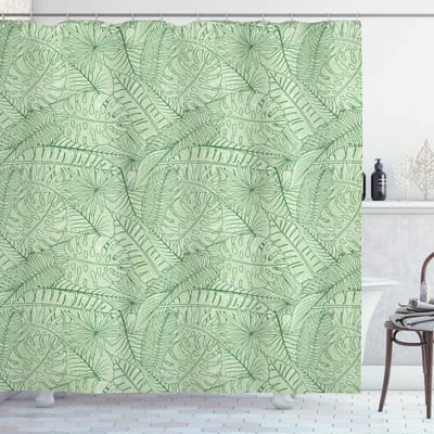 ABAKUHAUS Natur douchegordijn – 175x200 cm – Groen Lichtgroen, stof