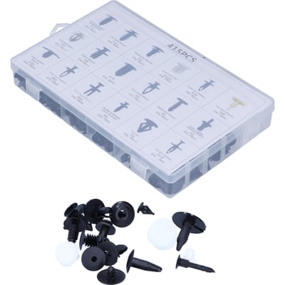 415 stuks Auto Borgclips Auto Plastic Bevestigingsmiddelen 18 Soorten Drukknoppen Carrosserieklinknagels Assortimentset Doos white