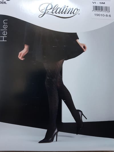 Platino fantasie panty helen 40 den maat 38/40 zwart