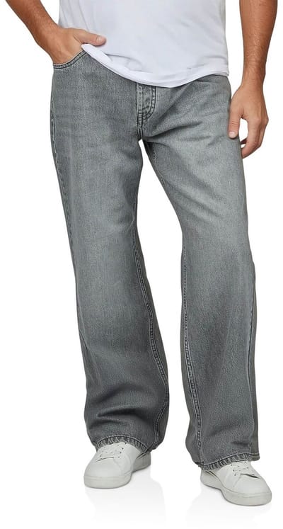 DENIMFY Heren Jeans Broeken DFMailo comfort/relaxed Fit Grijs Volwassenen gemaakt van 100% katoen