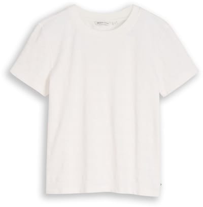 Tom Tailor Denim - Jacquard T-shirt met ronde hals - Maat XXL - off white