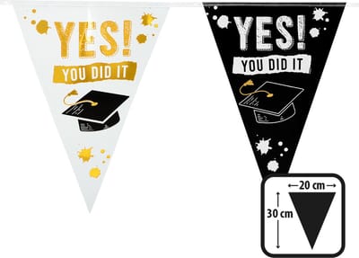 Boland - PE vlaggenlijn 'Yes you did it' - Geen thema - Geslaagd -Feestversiering